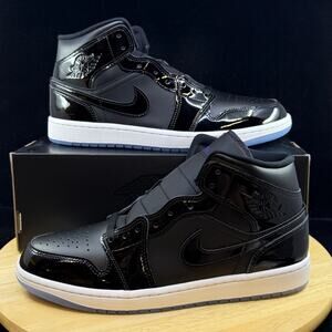 Jordan Air Jordan 1 Mid SE Black Concord White DV1308-004 Space Jam Shoe Sz 10.5
